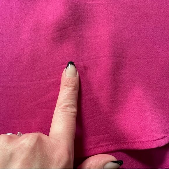 Trina Turk Silk Stretch Pink Racerback Scallop Trim Tank Top 298601 Size Medium - Picture 11 of 14